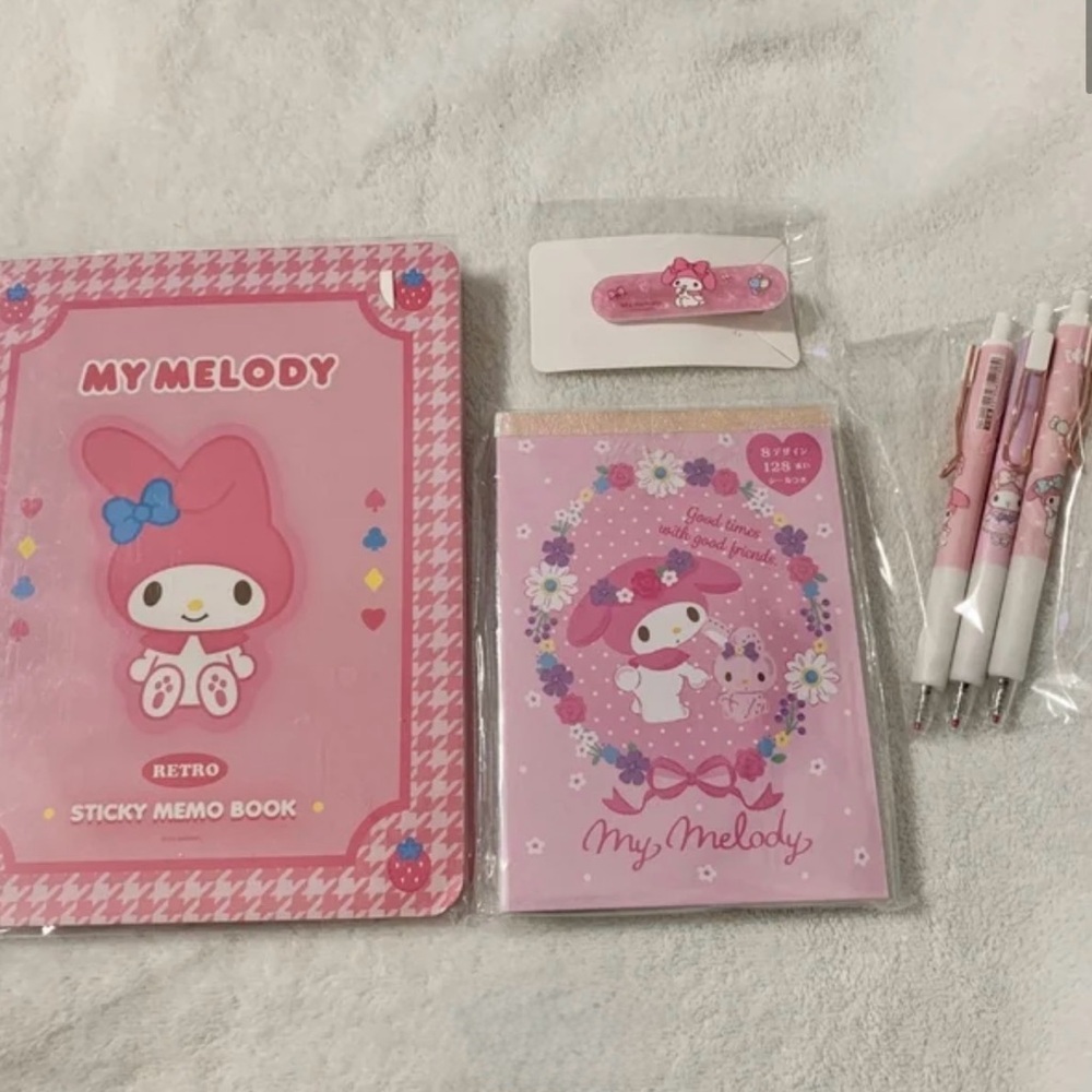 My Melody Bundle #2A Stationery Set Notepad Pens Sticky Notes Sanrio Character